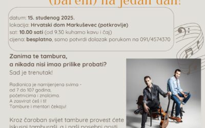 Radionica: Zasviraj tamburu (barem) na jedan dan!